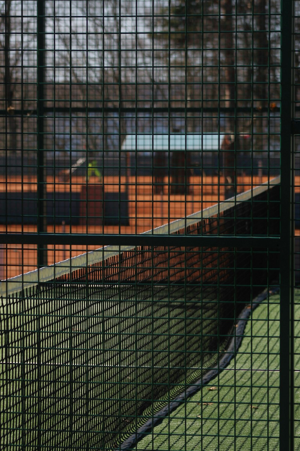 black metal screen with brown metal screen