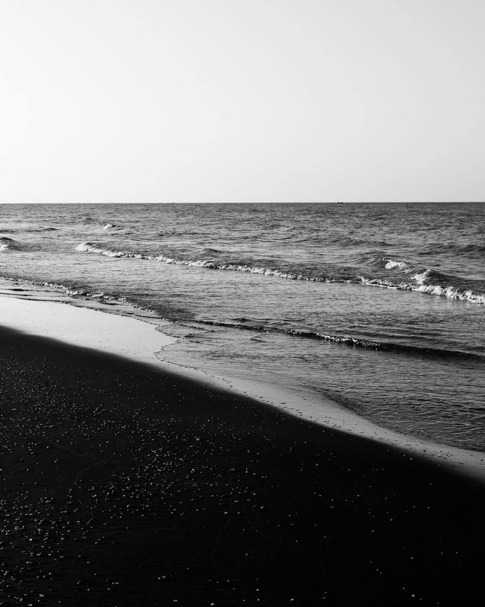 grayscale photo of ocean waves