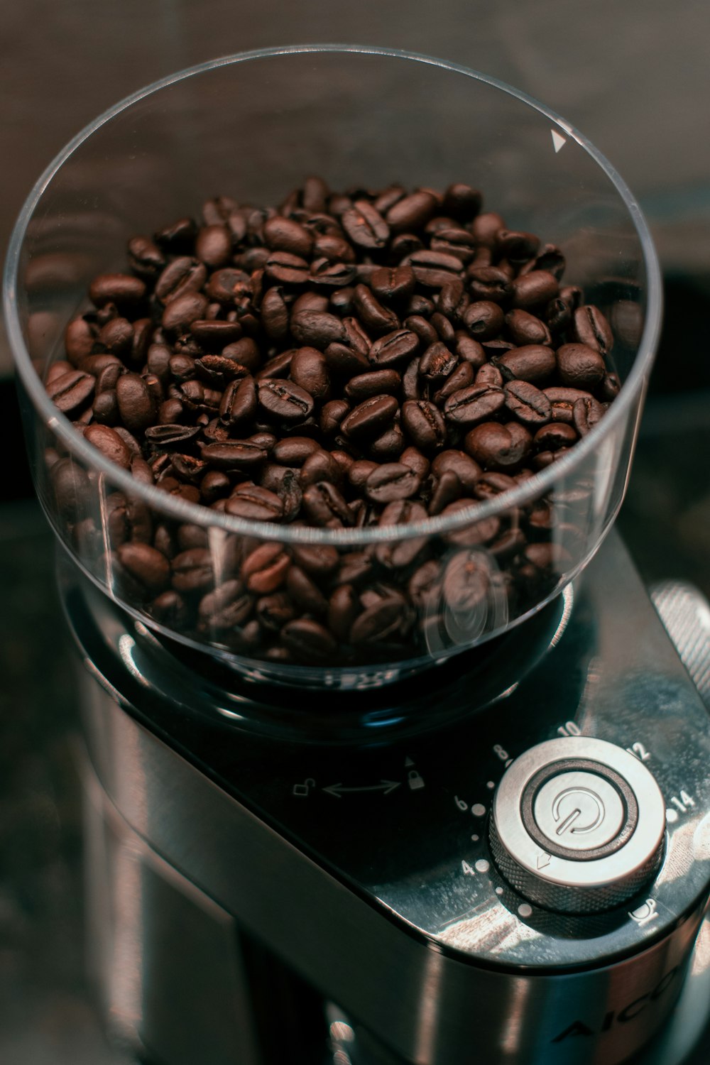 coffee beans in clear glass bowl