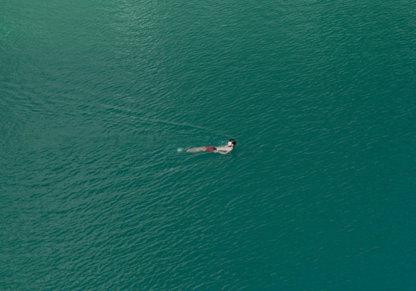 aerial view of boat on sea during daytime