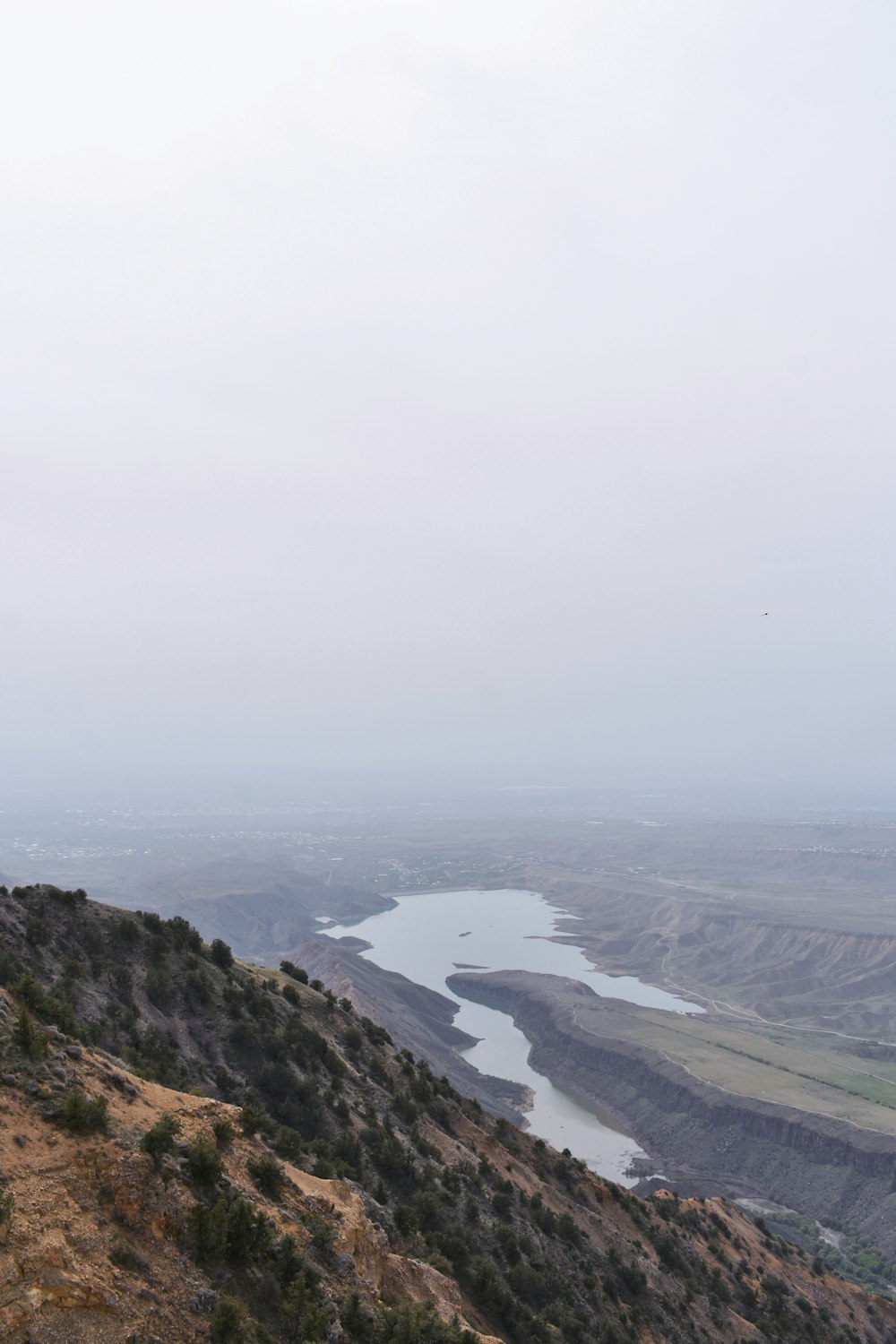 aerial view of a lake