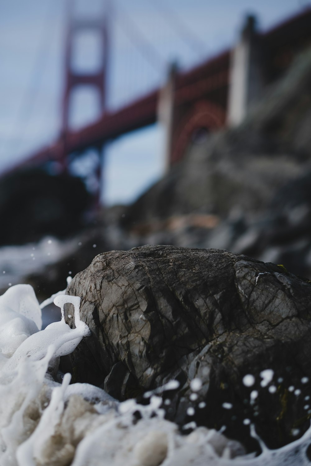 brown rock formation covered with snow