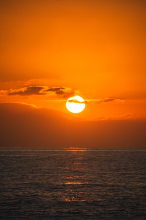 sun setting over the horizon