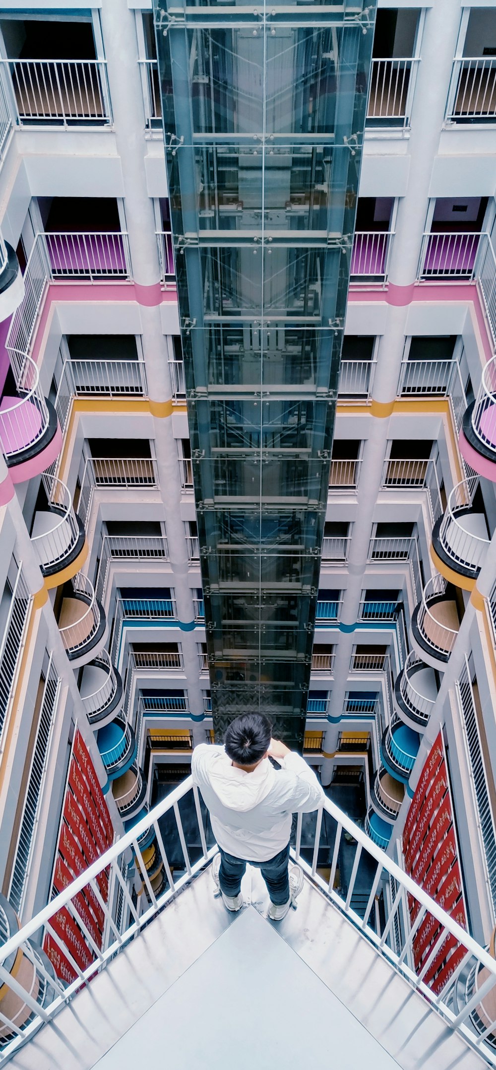 people walking on a building