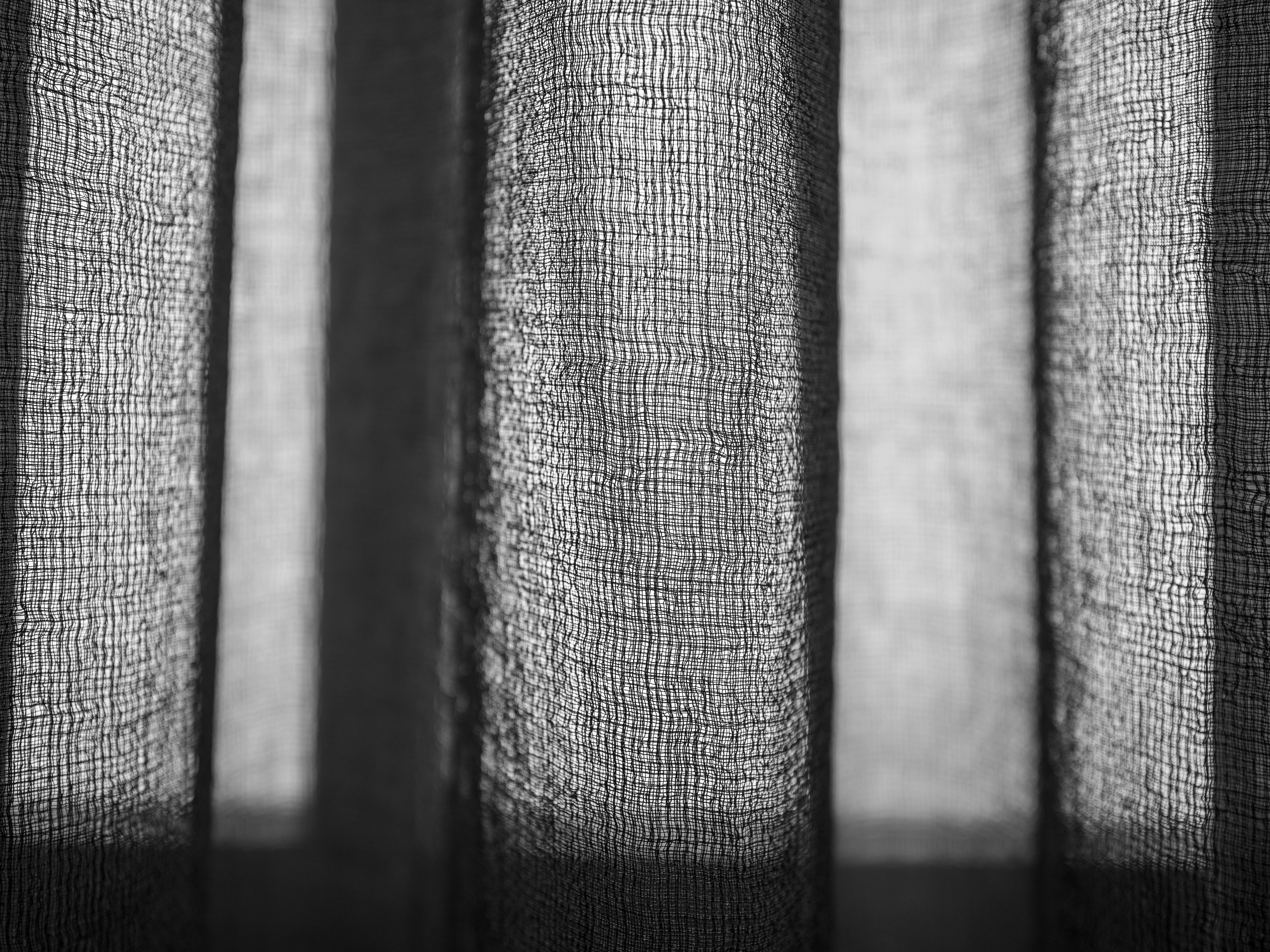 gray and black striped textile