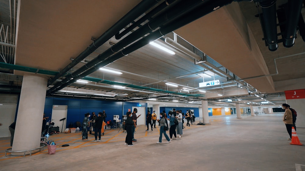 people walking on a hall