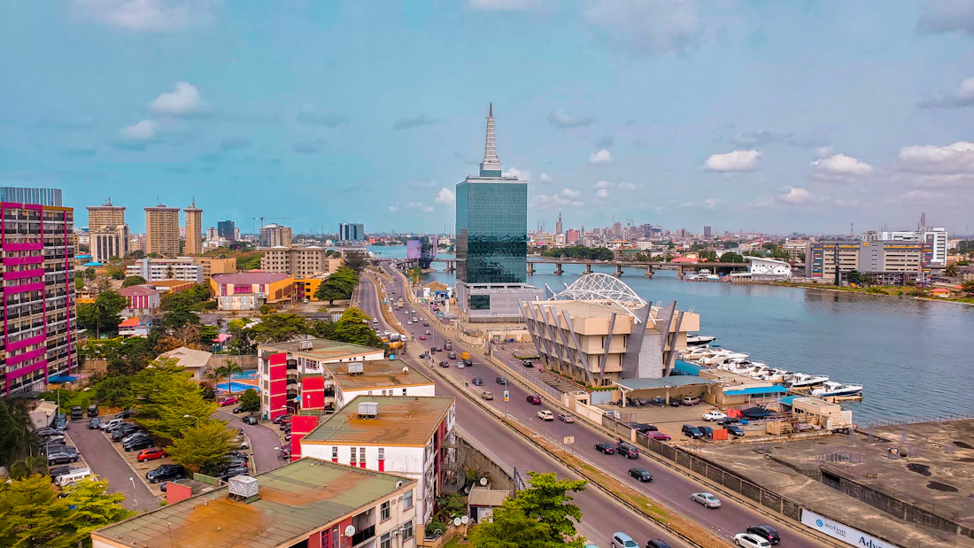 Lagos waterfront and Victoria Island skyline