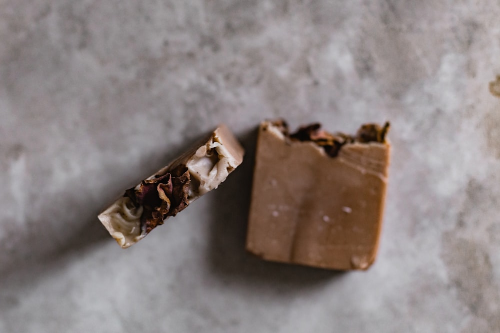 chocolate bar on white surface