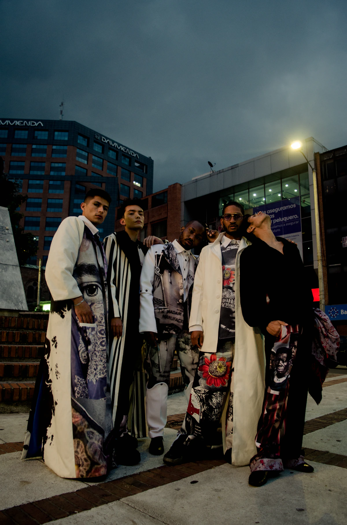Group on the street at night
