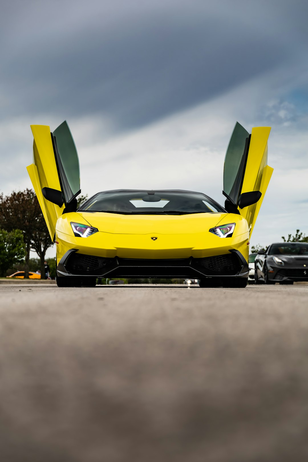 yellow and black lamborghini aventador