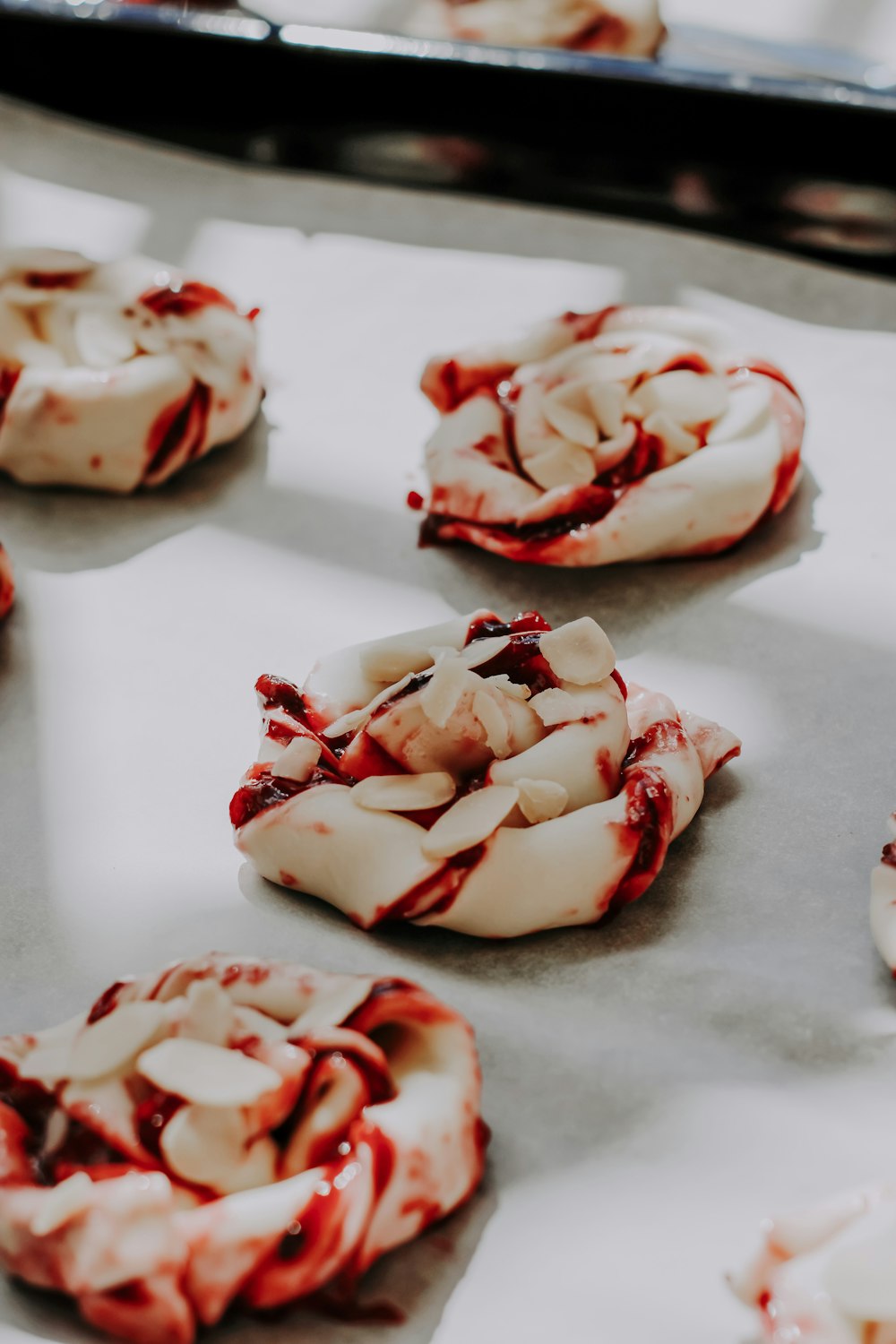 white and red heart shaped cookies