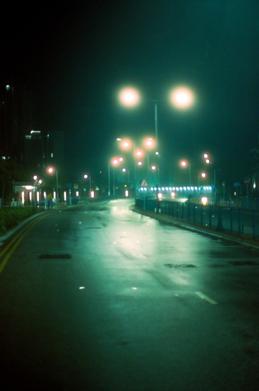 street lights turned on during night time