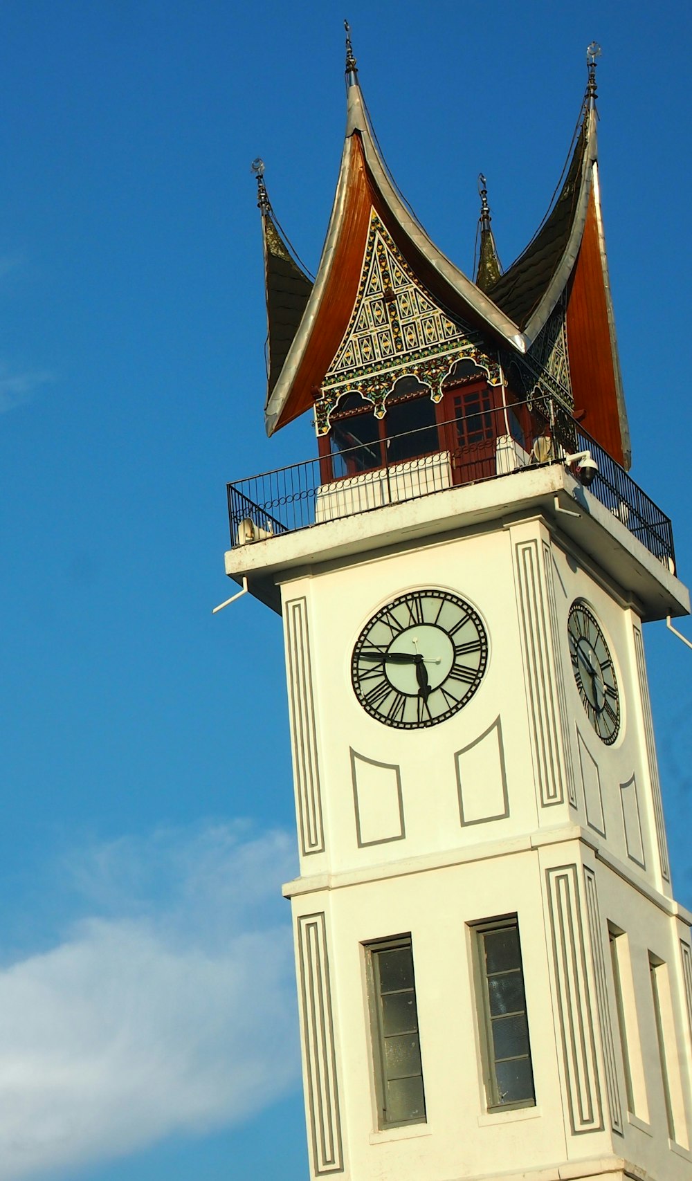 brown and white tower clock