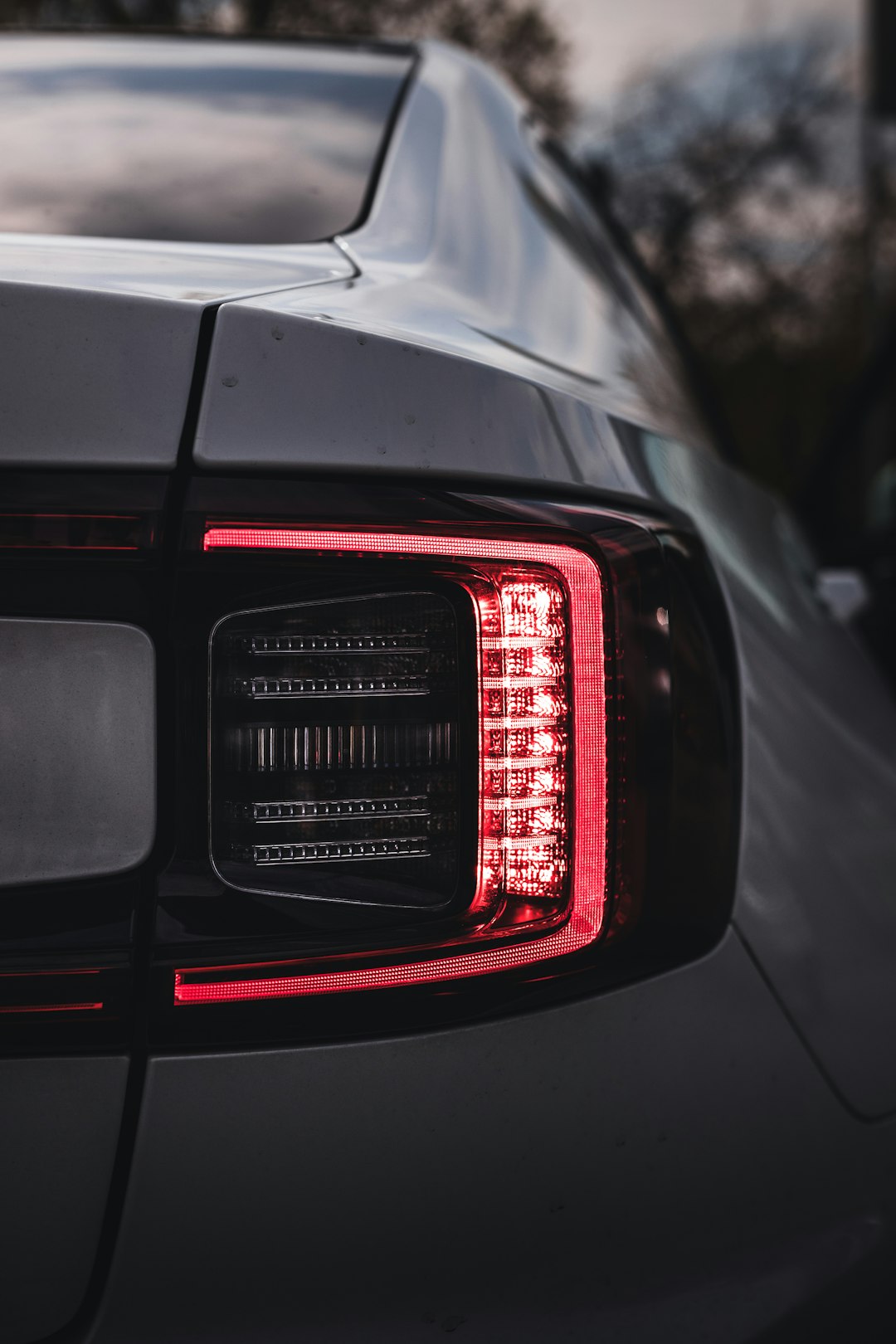 black and red car tail light