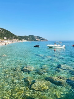Tourists exploring the turquoise beaches of the Caribbean together under sunny skies.