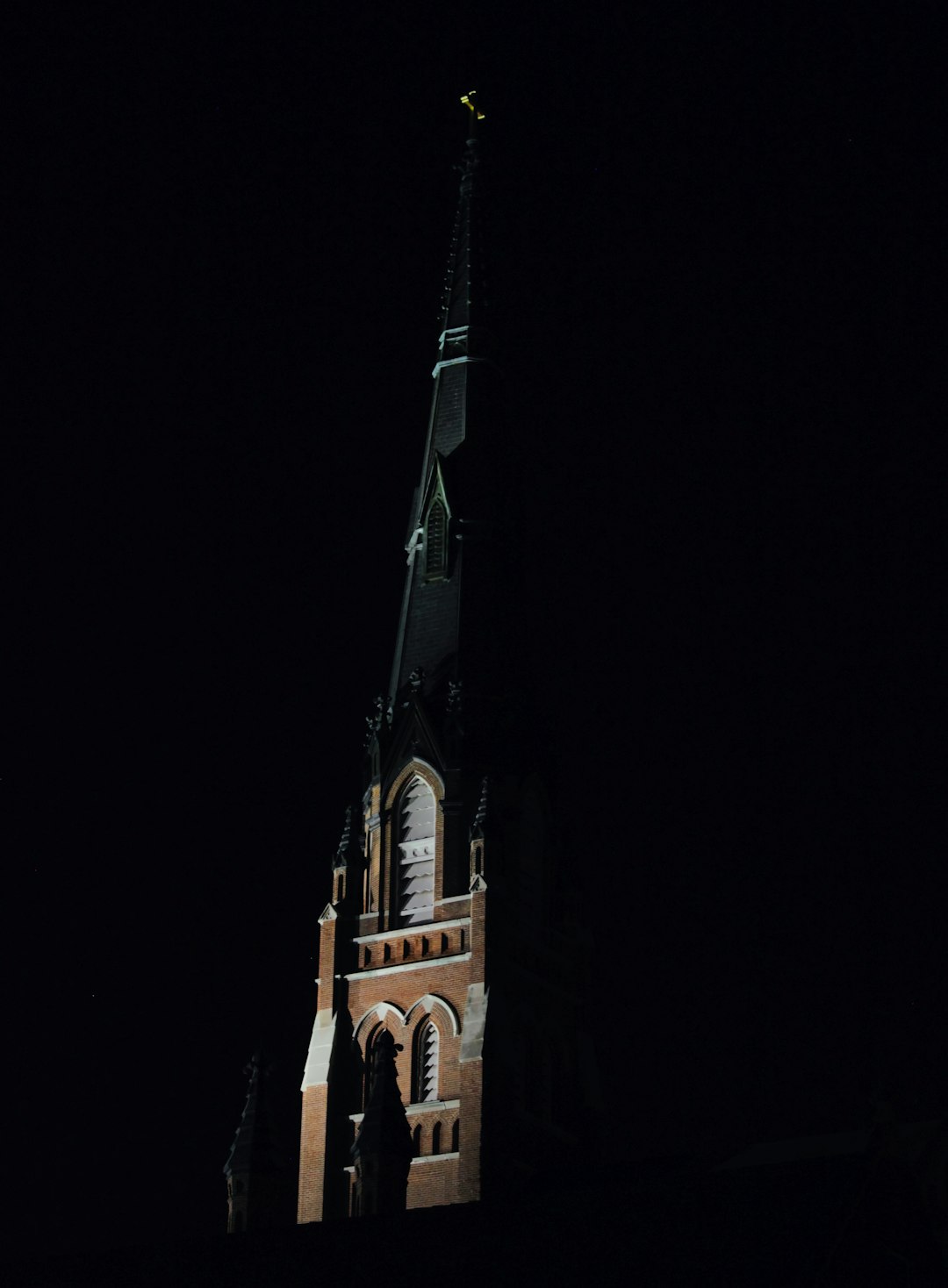 brown concrete building during night time