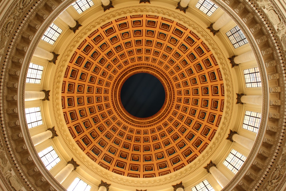 brown and white dome ceiling