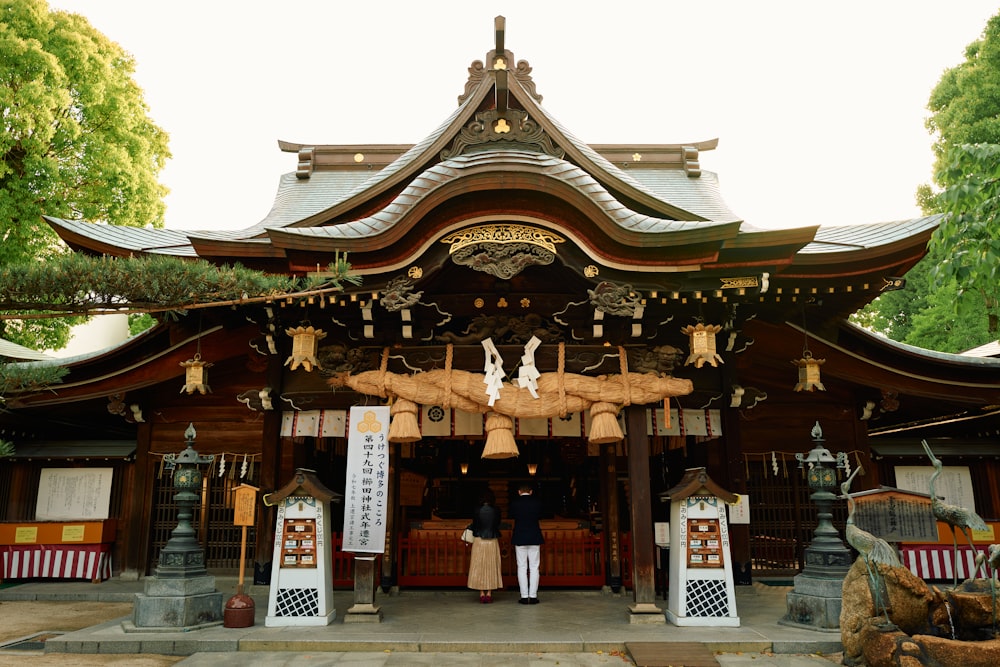 brown and white wooden temple