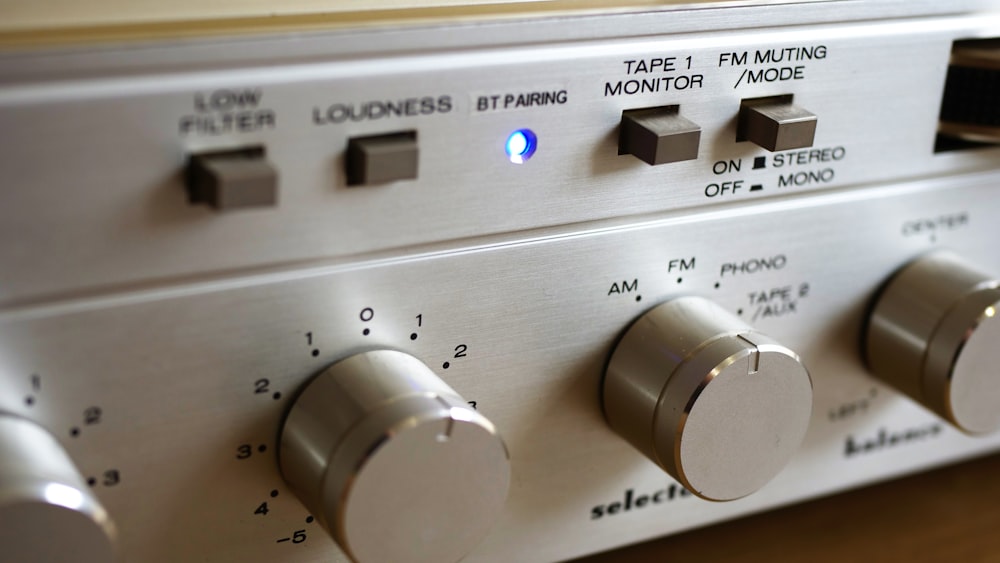 gray audio mixer control panel