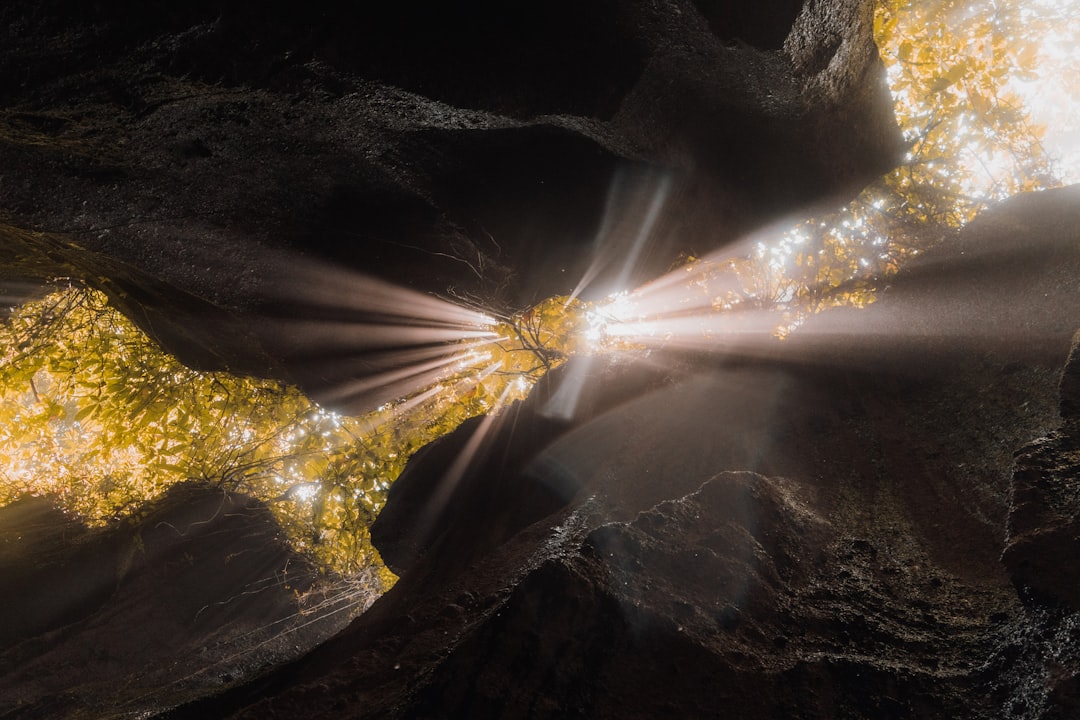 sun rays coming through the cave