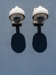 white and black outdoor lamp