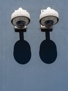 white and black outdoor lamp