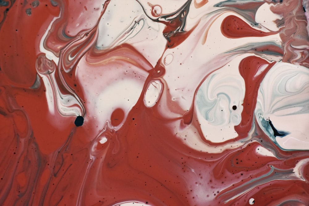 red and white abstract painting