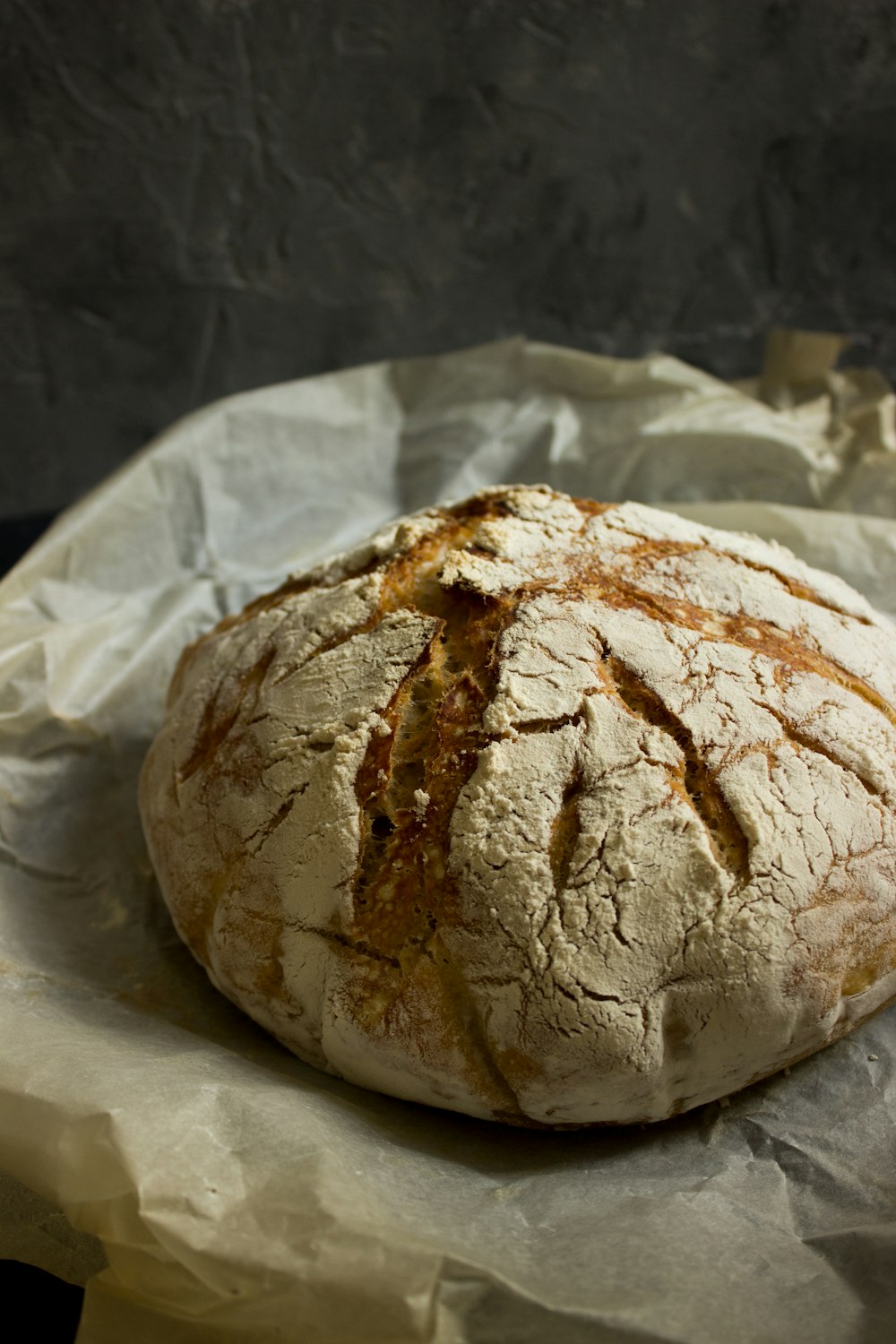 brown bread on white paper