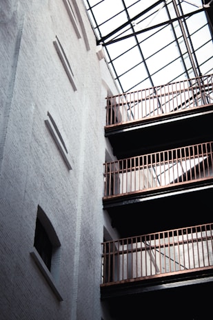An interior view of a room with hebel brick walls.