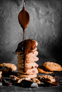 chocolate ice cream on brown cone
