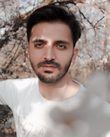 man in white crew neck shirt