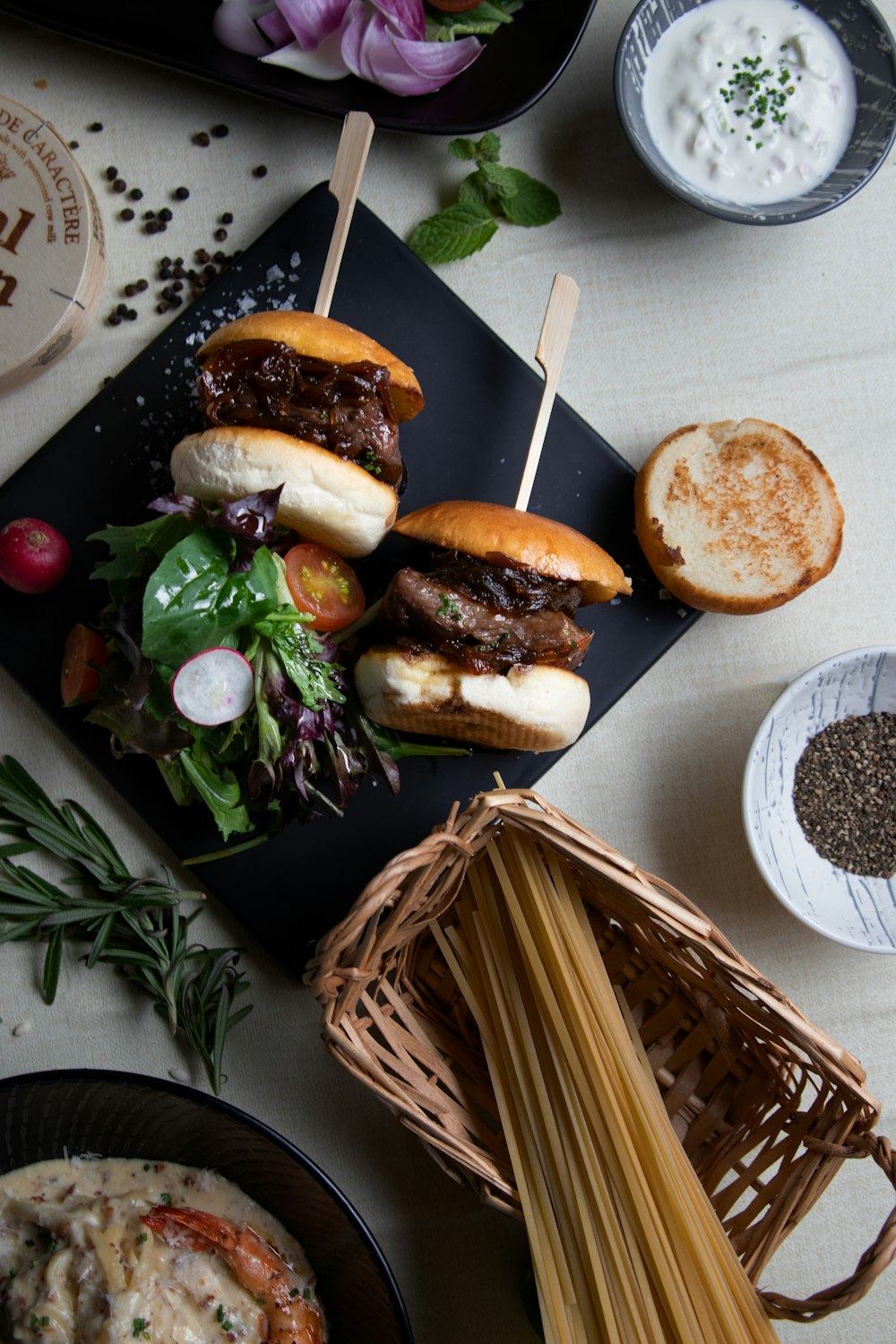 bread on brown woven basket