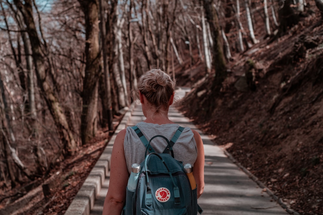 woman walking in the forest