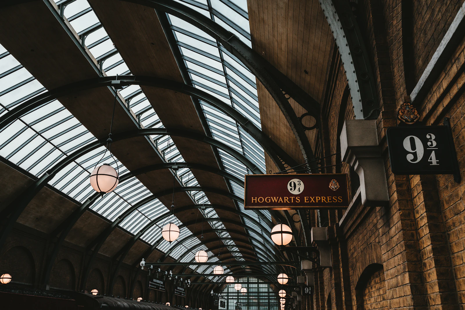 A Platform 9¾ sign for the Hogwarts Express
