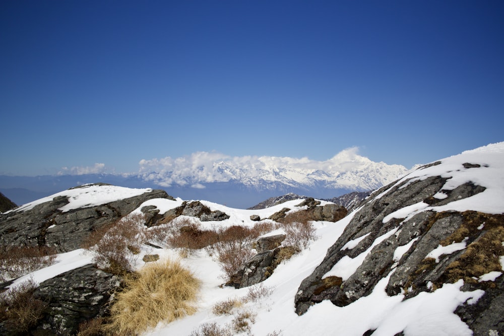 snow covered mountain under blue sky during daytime