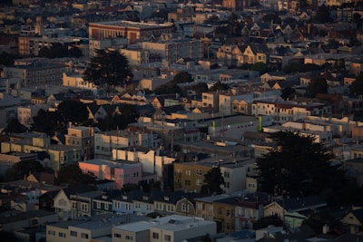 A vibrant neighborhood with mixed-income housing and green spaces.