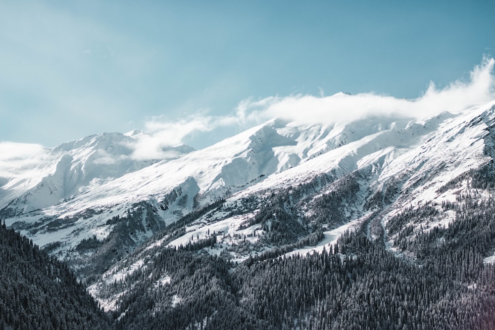 snow covered mountain under blue sky during daytime