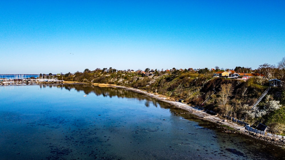 lake surrounded by trees under blue sky during daytime