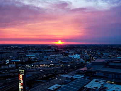 A stunning view of the mall at sunset.