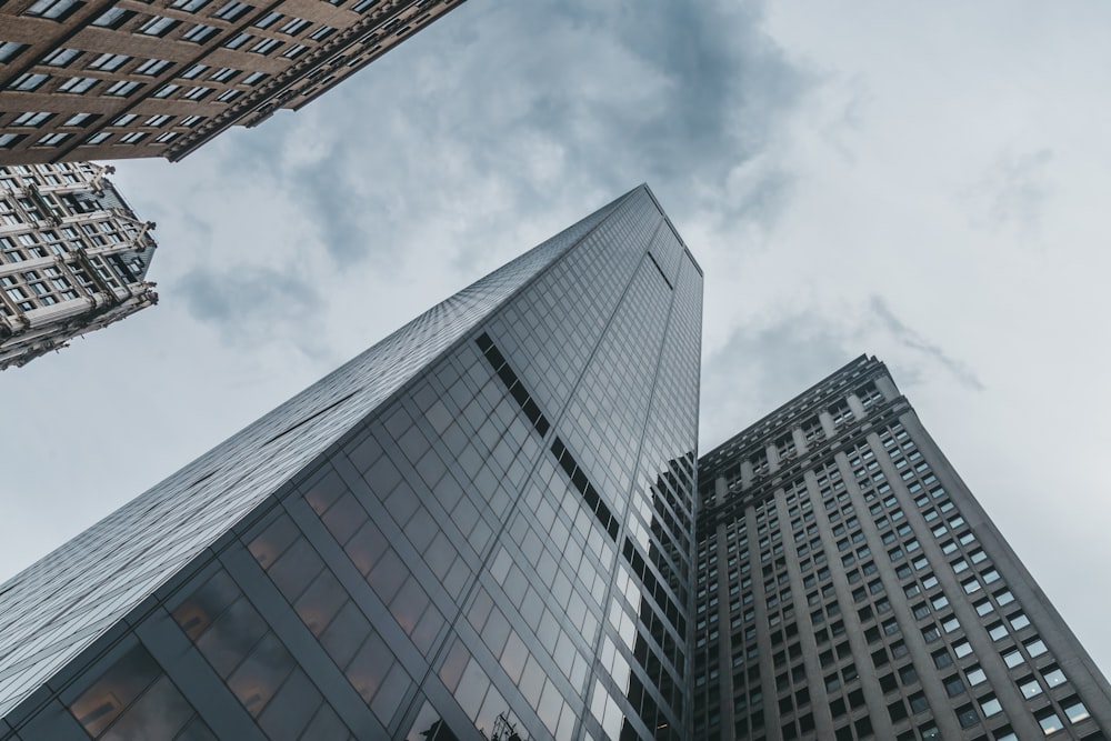 low angle photography of high rise building