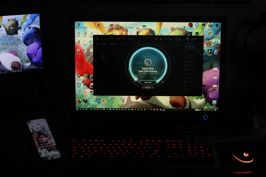 black flat screen computer monitor,