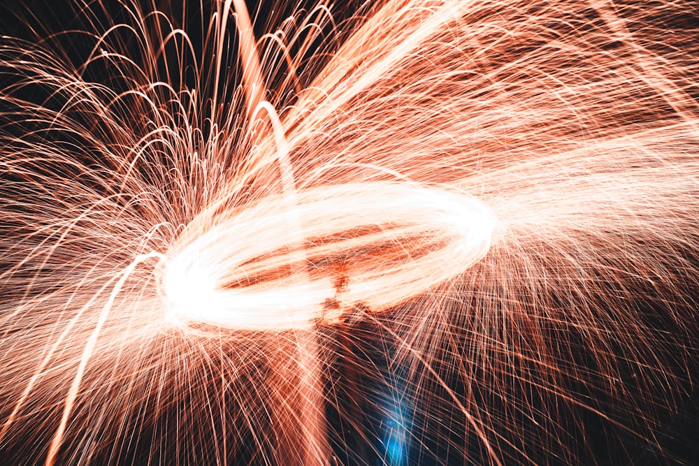 steel wool photography of fireworks