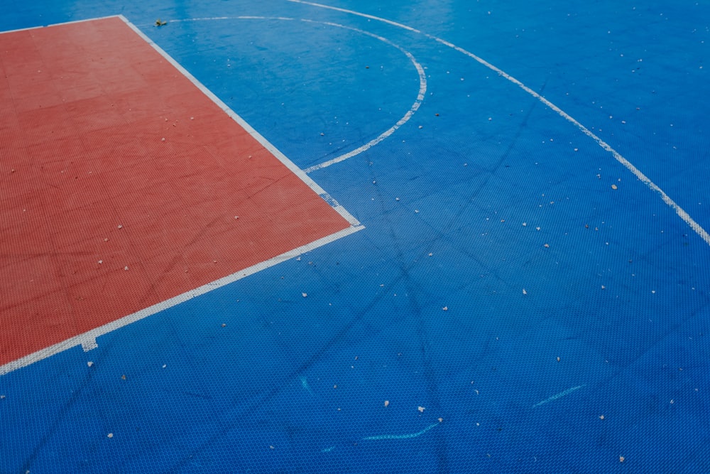 blue and red basketball court