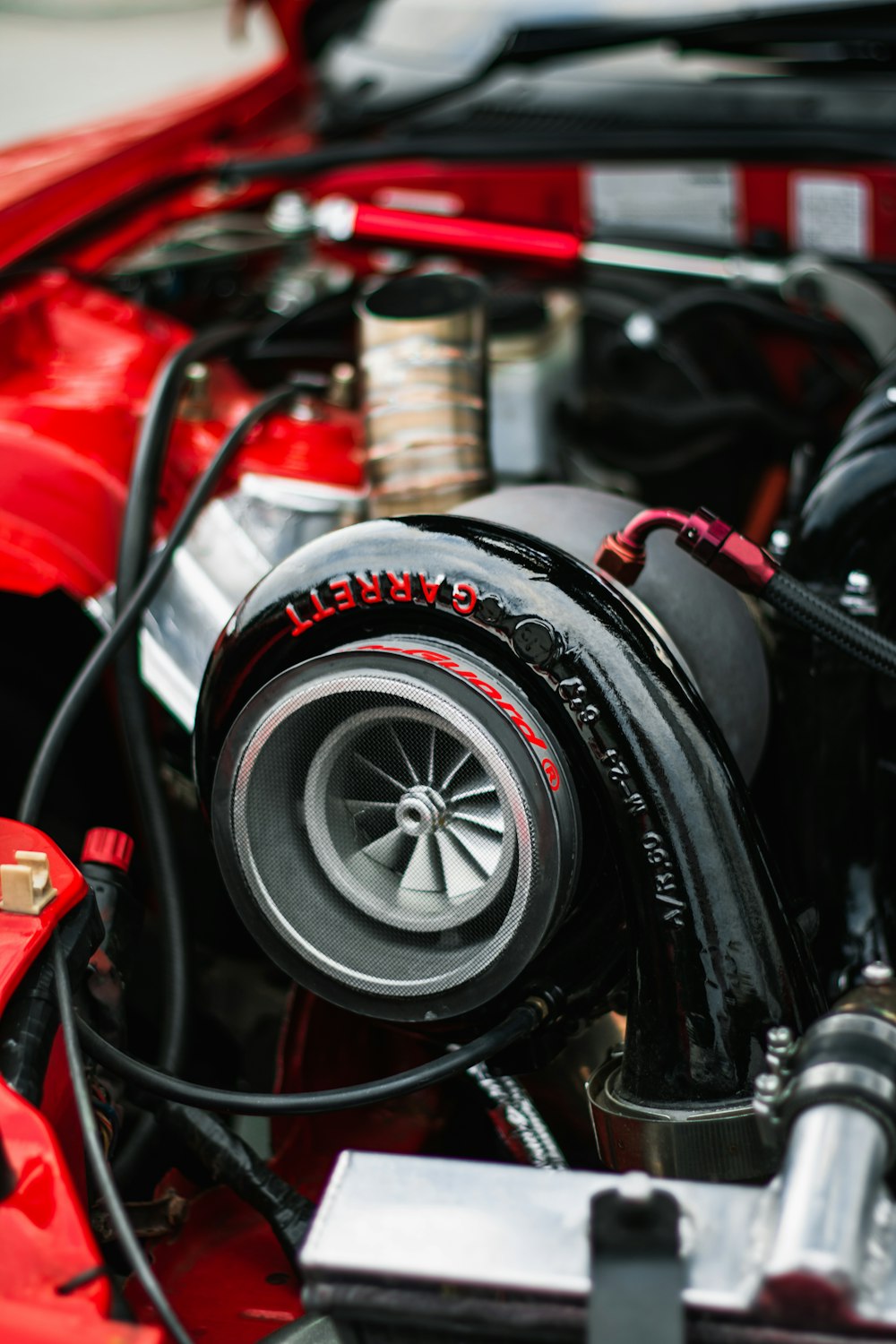 black and red car wheel