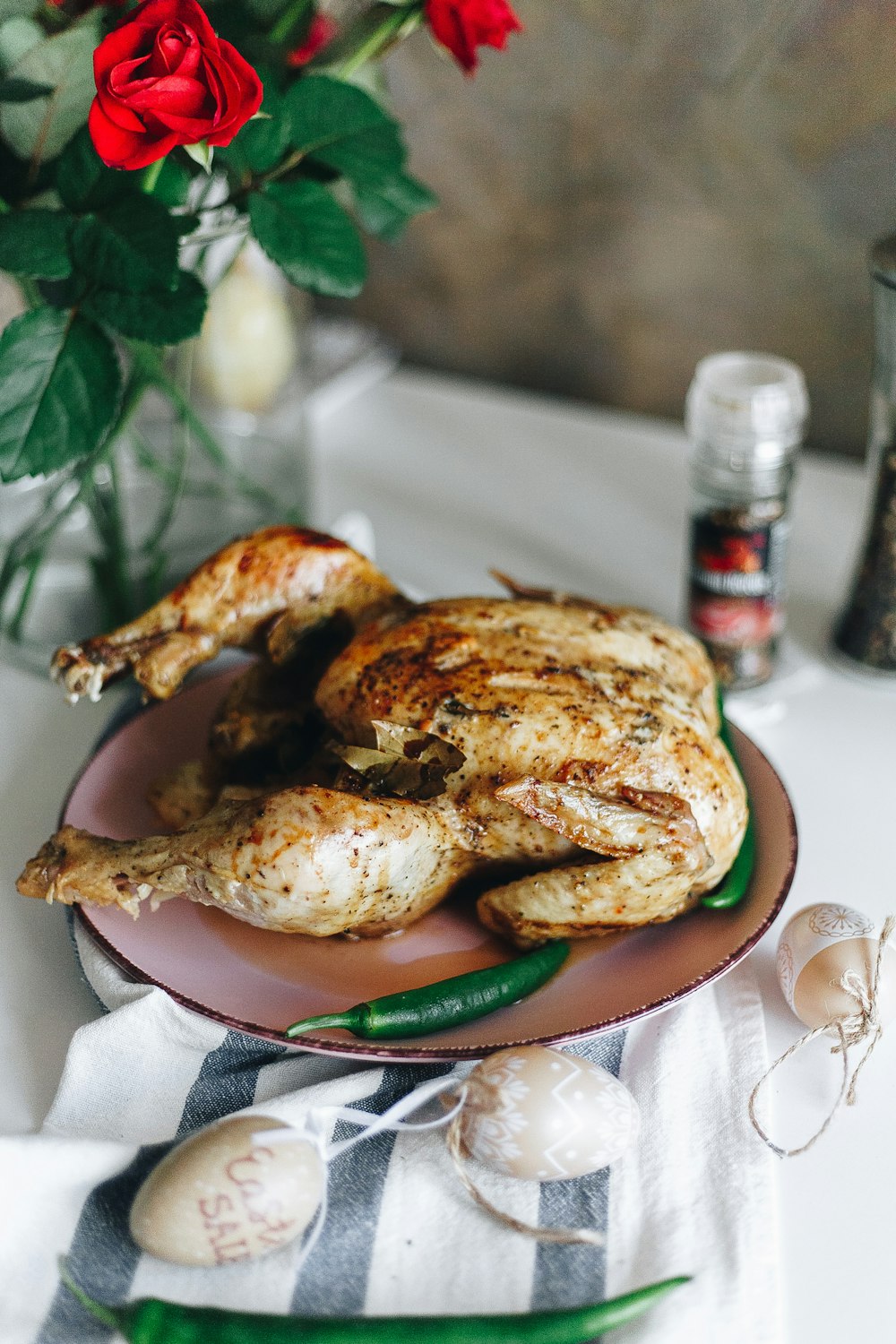 fried chicken on white ceramic plate