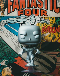 gray and white robot toy
