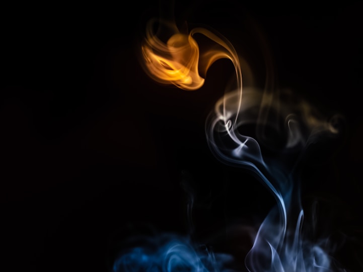 blue and white smoke illustration