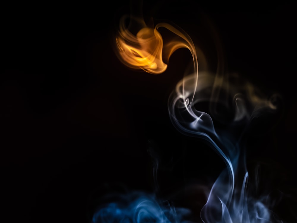 blue and white smoke illustration