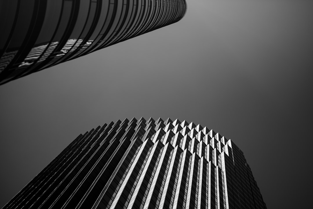 grayscale photo of high rise building