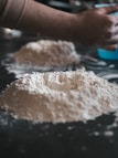 A close-up of fresh-milled flour ready for baking.